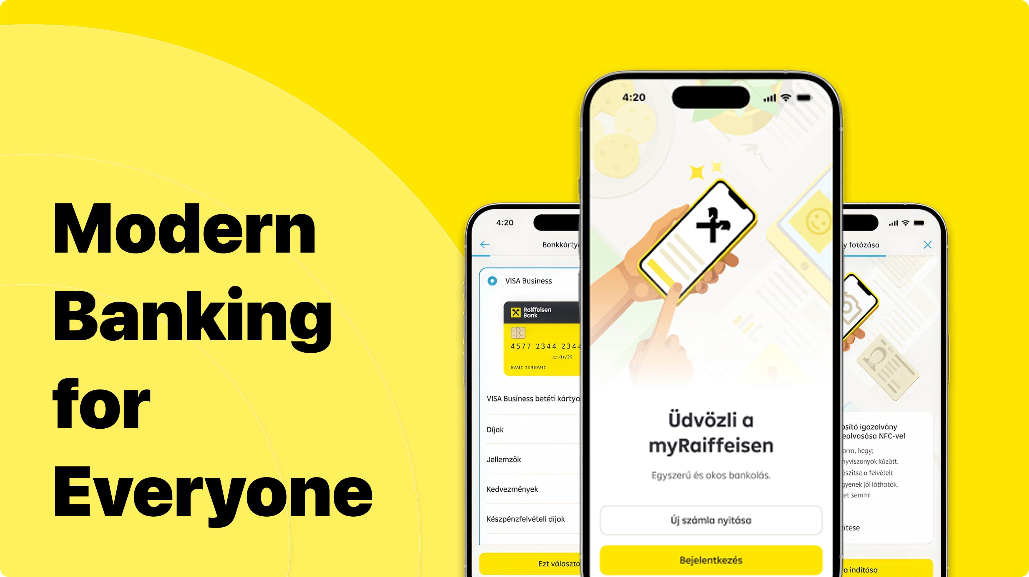 Raiffeisen mobile banking app redesign showcasing modern dashboard and account overview